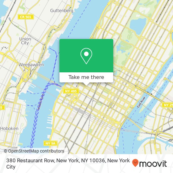 380 Restaurant Row, New York, NY 10036 map
