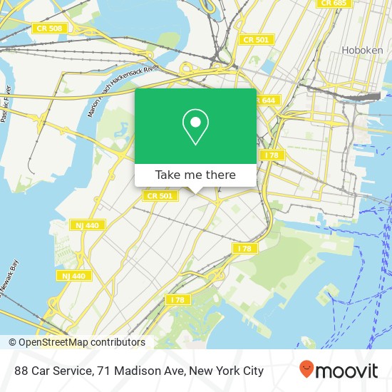 88 Car Service, 71 Madison Ave map