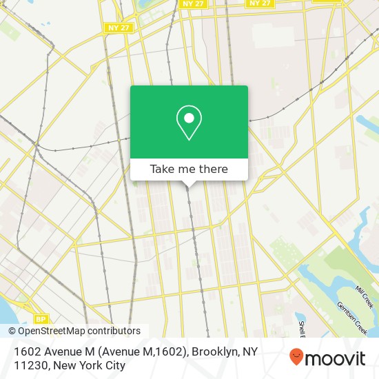 Mapa de 1602 Avenue M (Avenue M,1602), Brooklyn, NY 11230