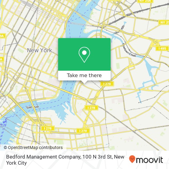 Mapa de Bedford Management Company, 100 N 3rd St