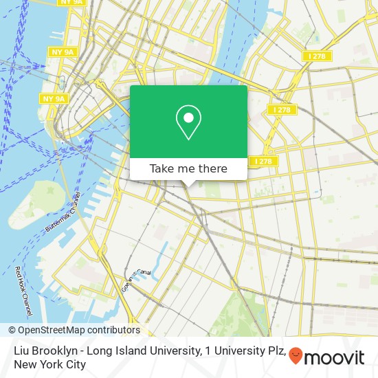 Mapa de Liu Brooklyn - Long Island University, 1 University Plz