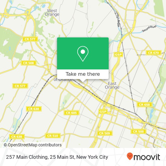 Mapa de 257 Main Clothing, 25 Main St