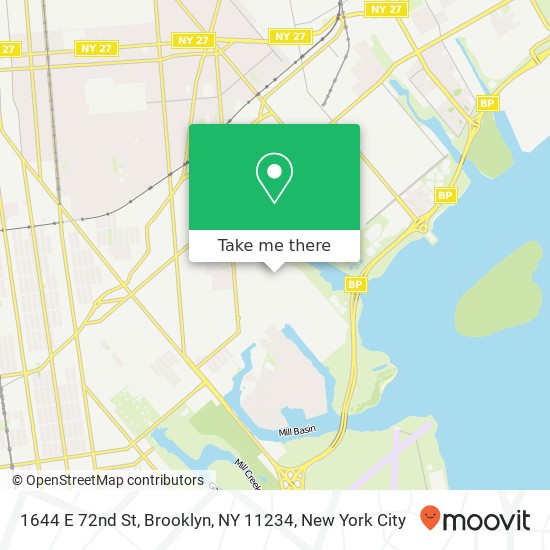 Mapa de 1644 E 72nd St, Brooklyn, NY 11234