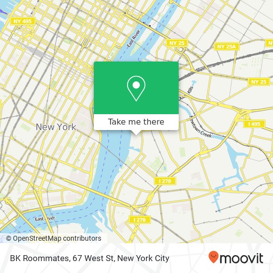 Mapa de BK Roommates, 67 West St