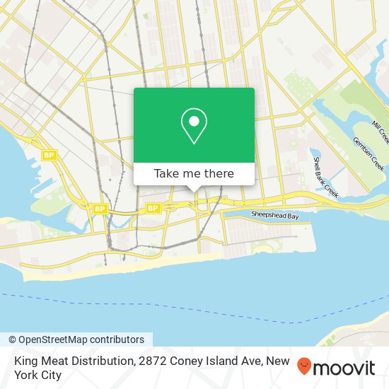 King Meat Distribution, 2872 Coney Island Ave map