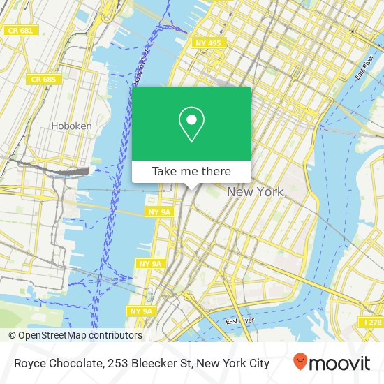 Mapa de Royce Chocolate, 253 Bleecker St