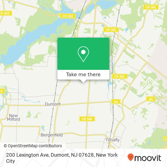 Mapa de 200 Lexington Ave, Dumont, NJ 07628