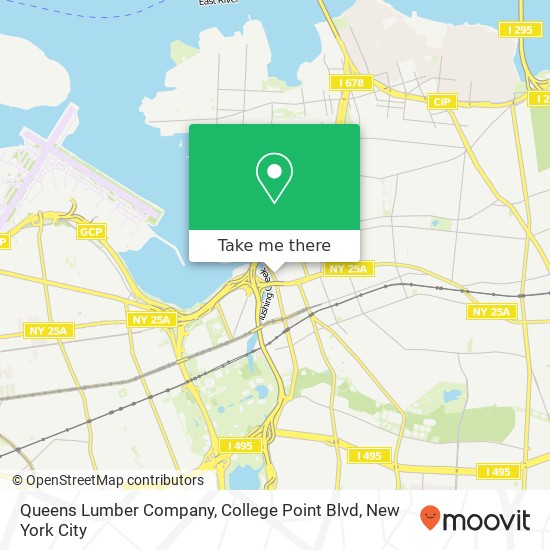 Mapa de Queens Lumber Company, College Point Blvd