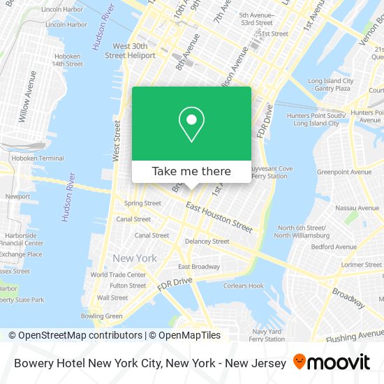 Bowery Hotel New York City map