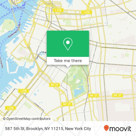 Mapa de 587 5th St, Brooklyn, NY 11215