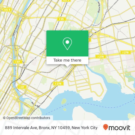 Mapa de 889 Intervale Ave, Bronx, NY 10459