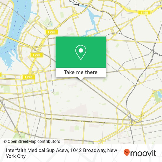 Mapa de Interfaith Medical Sup Acsw, 1042 Broadway
