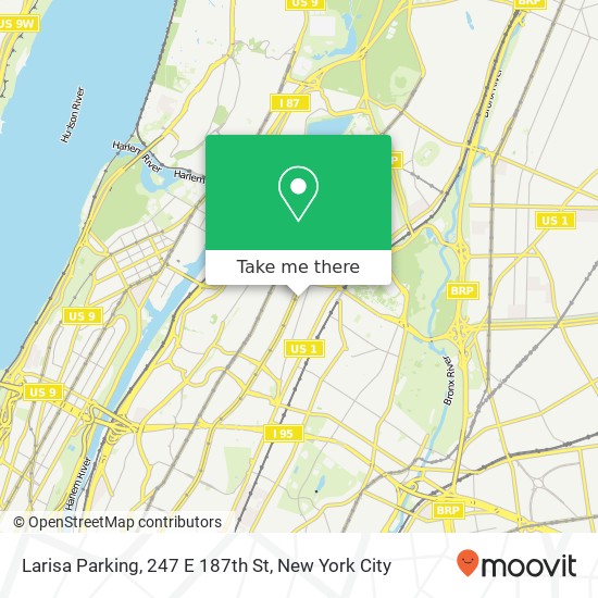 Mapa de Larisa Parking, 247 E 187th St