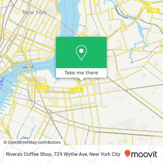 Mapa de Rivera's Coffee Shop, 729 Wythe Ave