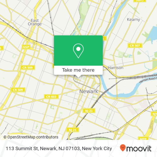 Mapa de 113 Summit St, Newark, NJ 07103