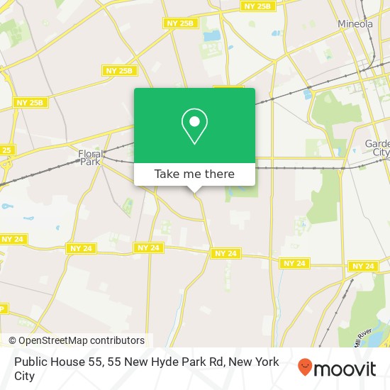 Mapa de Public House 55, 55 New Hyde Park Rd