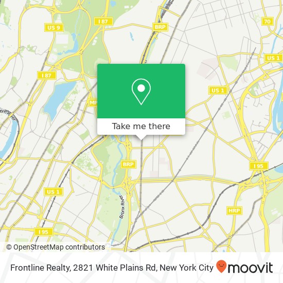 Frontline Realty, 2821 White Plains Rd map