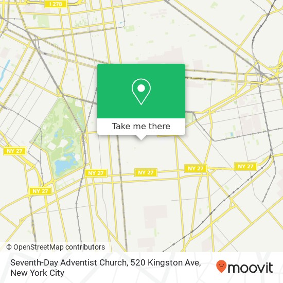 Mapa de Seventh-Day Adventist Church, 520 Kingston Ave