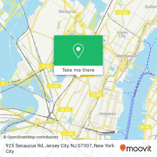 Mapa de 925 Secaucus Rd, Jersey City, NJ 07307