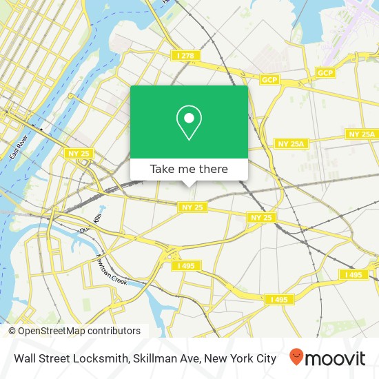 Mapa de Wall Street Locksmith, Skillman Ave