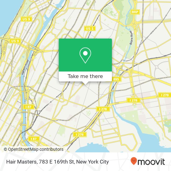 Mapa de Hair Masters, 783 E 169th St