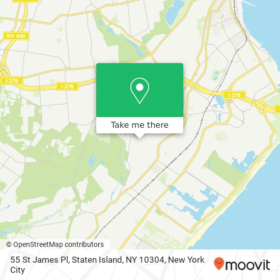 Mapa de 55 St James Pl, Staten Island, NY 10304