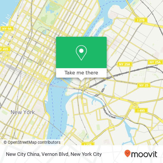 Mapa de New City China, Vernon Blvd