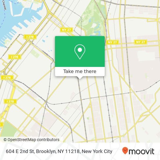 Mapa de 604 E 2nd St, Brooklyn, NY 11218