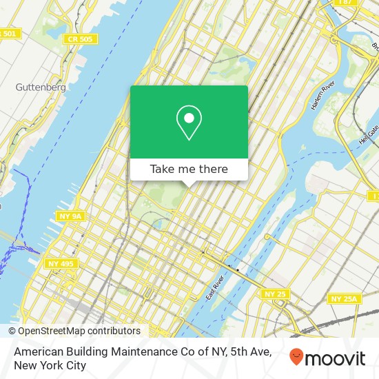 American Building Maintenance Co of NY, 5th Ave map