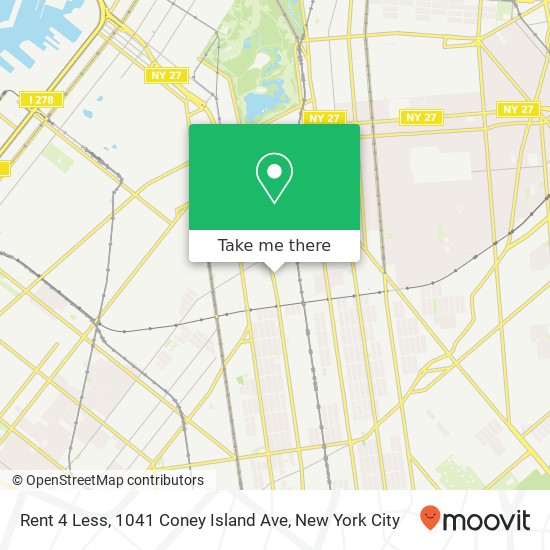 Mapa de Rent 4 Less, 1041 Coney Island Ave