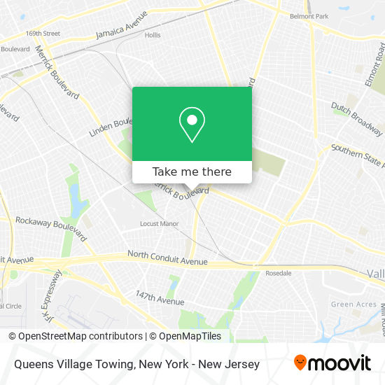 Queens Village Towing map