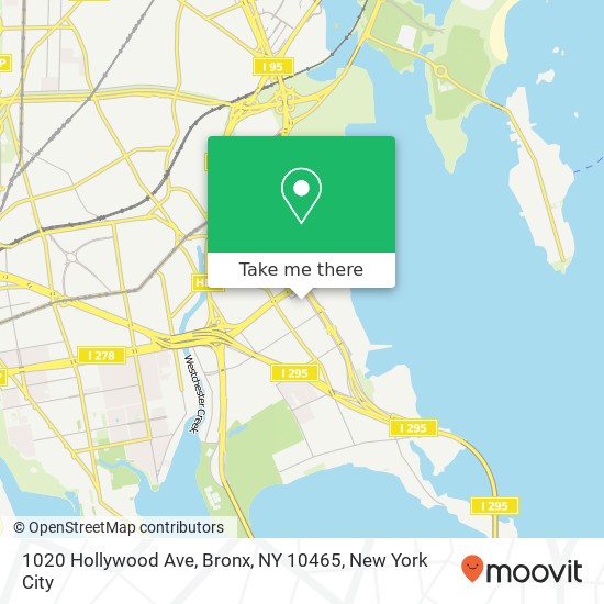 Mapa de 1020 Hollywood Ave, Bronx, NY 10465