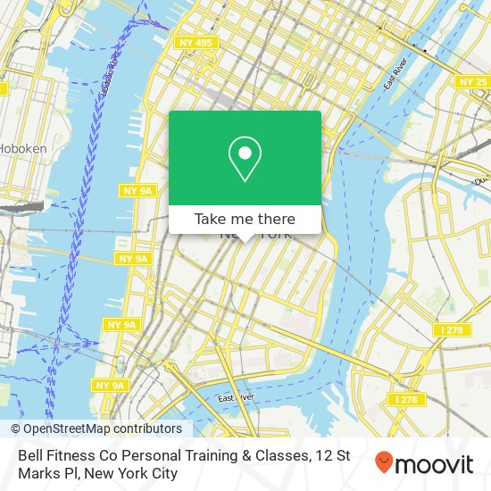 Mapa de Bell Fitness Co Personal Training & Classes, 12 St Marks Pl