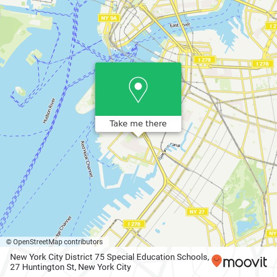 Mapa de New York City District 75 Special Education Schools, 27 Huntington St