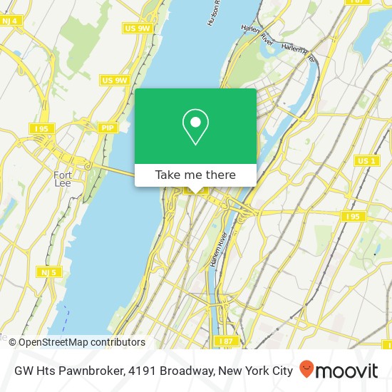 Mapa de GW Hts Pawnbroker, 4191 Broadway