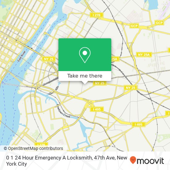 0 1 24 Hour Emergency A Locksmith, 47th Ave map