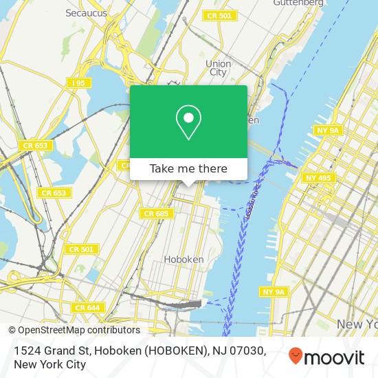 1524 Grand St, Hoboken (HOBOKEN), NJ 07030 map