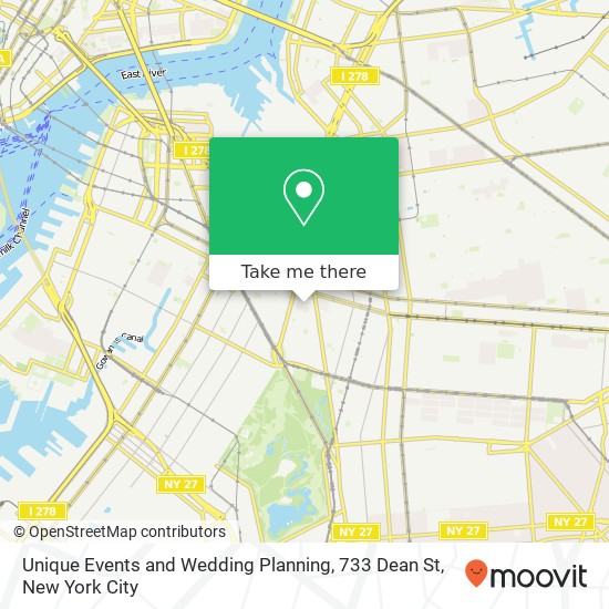 Mapa de Unique Events and Wedding Planning, 733 Dean St