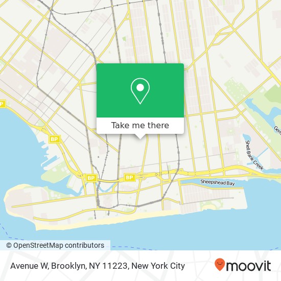 Mapa de Avenue W, Brooklyn, NY 11223