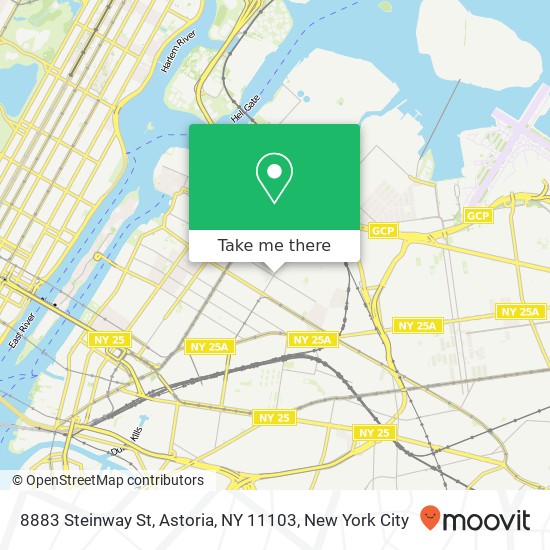 Mapa de 8883 Steinway St, Astoria, NY 11103