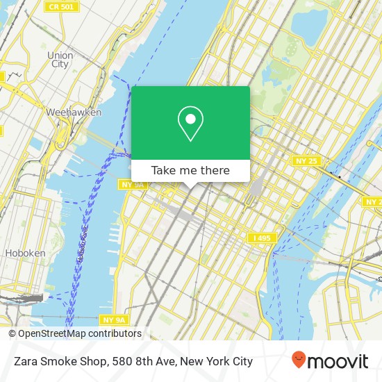 Mapa de Zara Smoke Shop, 580 8th Ave