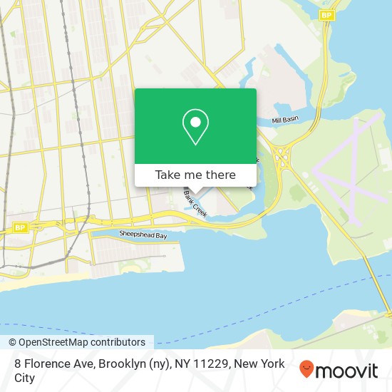 Mapa de 8 Florence Ave, Brooklyn (ny), NY 11229