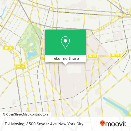 E J Moving, 3500 Snyder Ave map