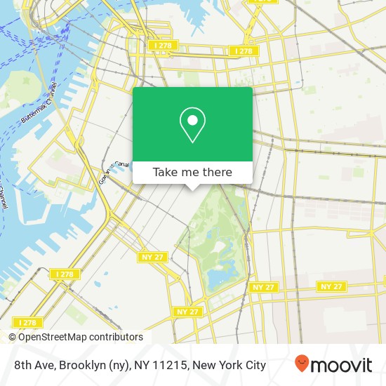 8th Ave, Brooklyn (ny), NY 11215 map