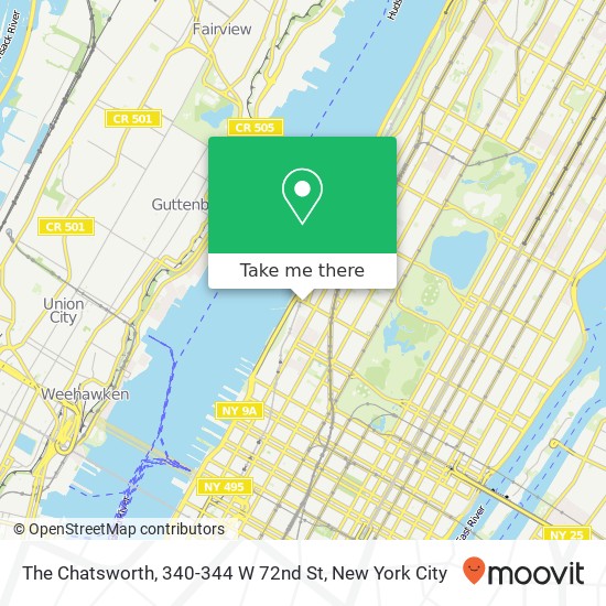 The Chatsworth, 340-344 W 72nd St map