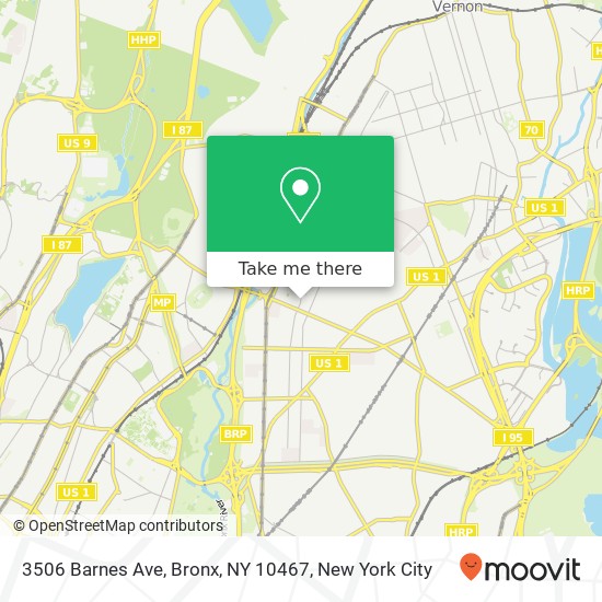 3506 Barnes Ave, Bronx, NY 10467 map