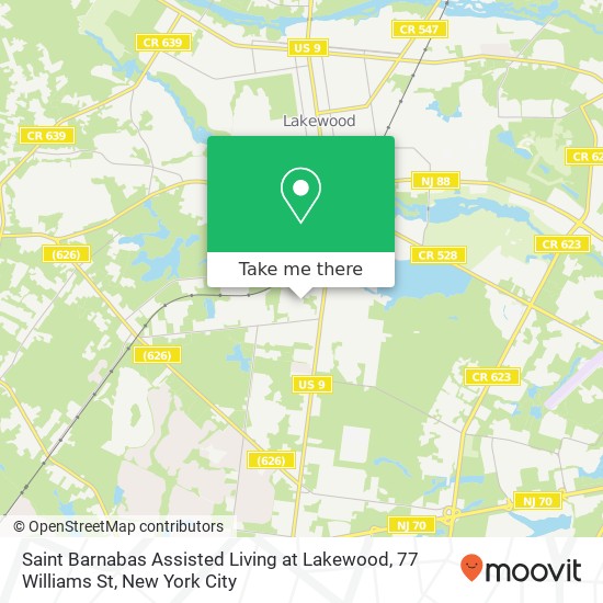 Saint Barnabas Assisted Living at Lakewood, 77 Williams St map