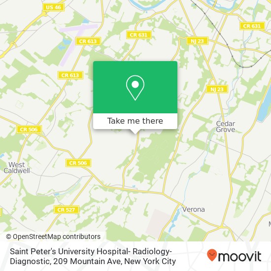 Saint Peter's University Hospital- Radiology- Diagnostic, 209 Mountain Ave map