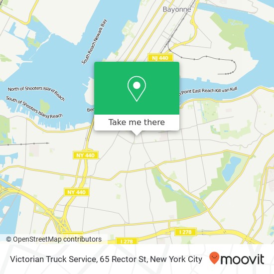 Victorian Truck Service, 65 Rector St map