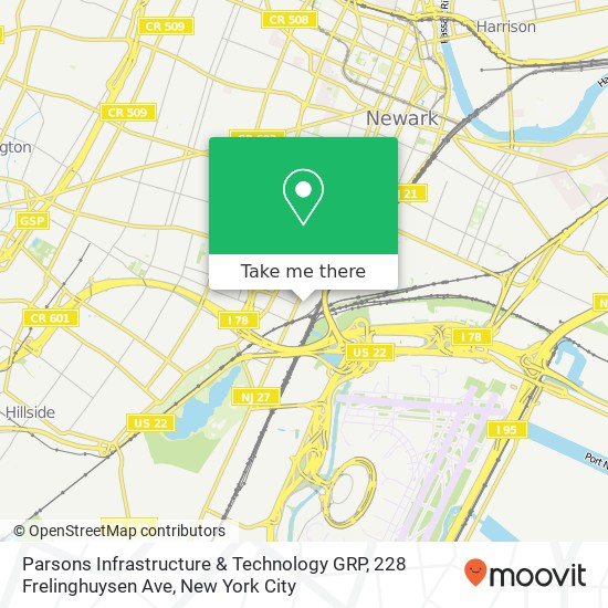 Mapa de Parsons Infrastructure & Technology GRP, 228 Frelinghuysen Ave